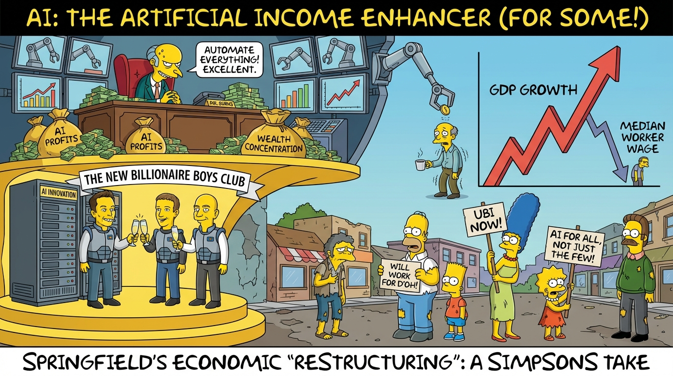 Simpsons style infographic about economic restructuring