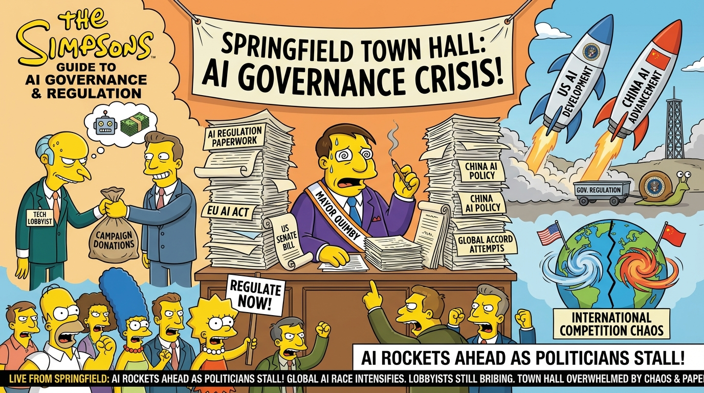 Simpsons style infographic about AI governance