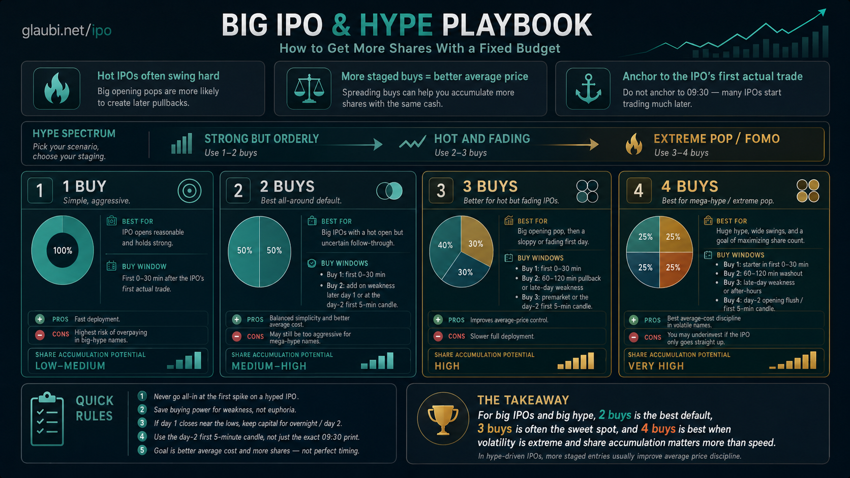 Big IPO and hype playbook infographic